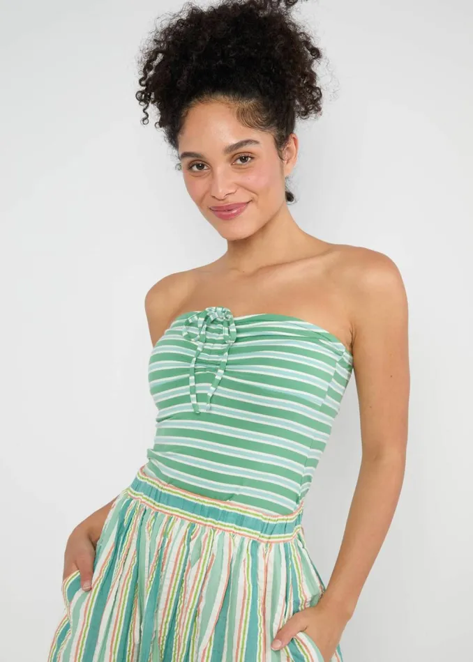 Blutsgeschwister Tube Top Summertime Tube Green Women Tops