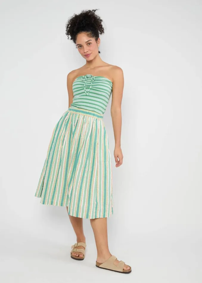 Blutsgeschwister Tube Top Summertime Tube Green Women Tops