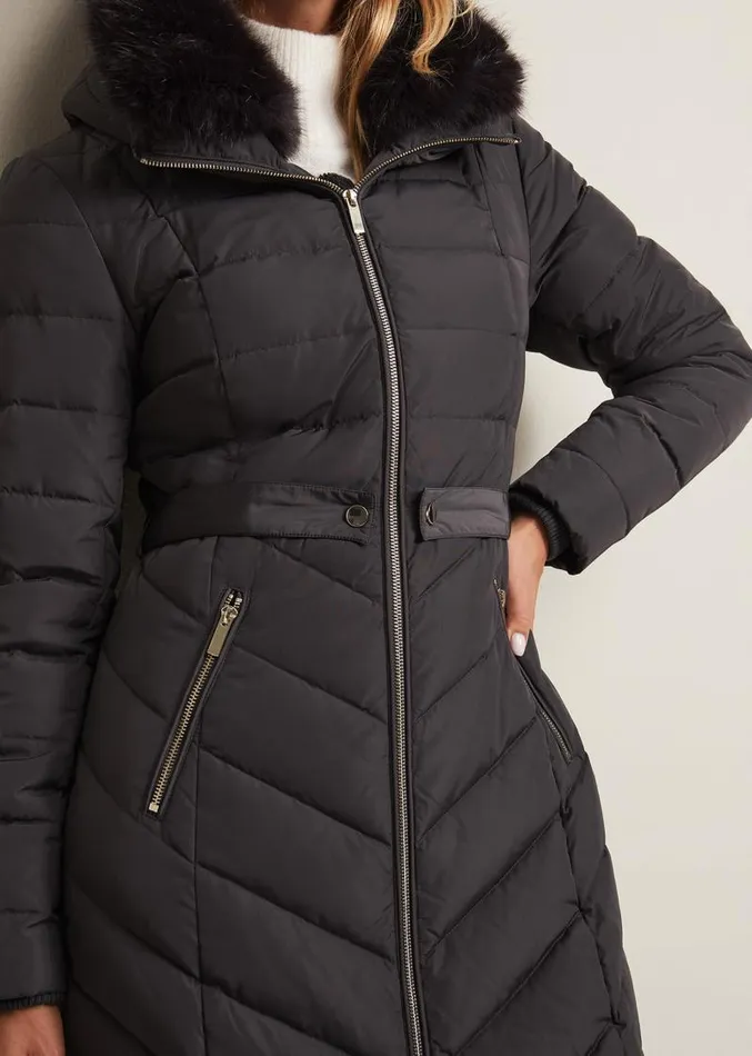 Bobbie Midi Puffer Charcoal Women Phase Eight Coats