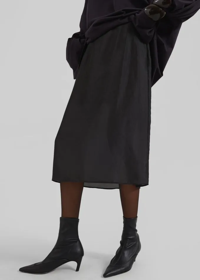 Bottoms Women The Frankie Shop Naya Sheer Organza Midi Skirt 8211 Black