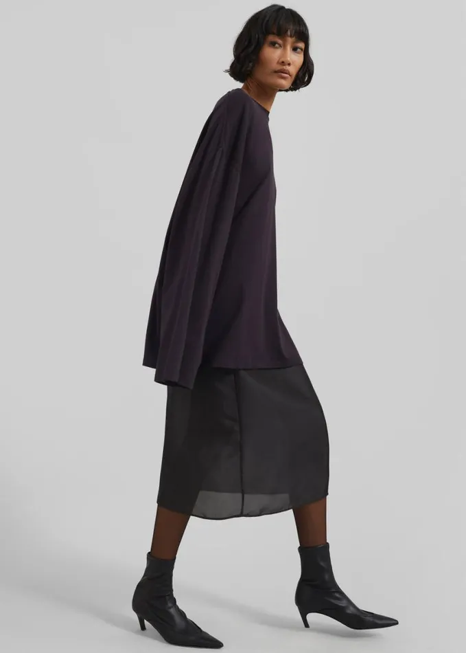 Bottoms Women The Frankie Shop Naya Sheer Organza Midi Skirt 8211 Black