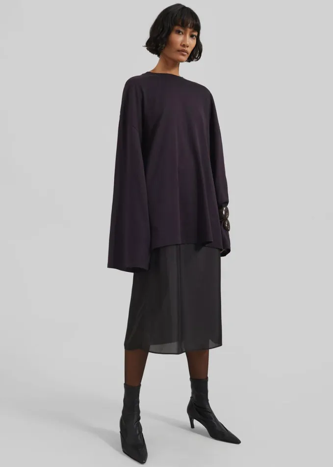 Bottoms Women The Frankie Shop Naya Sheer Organza Midi Skirt 8211 Black