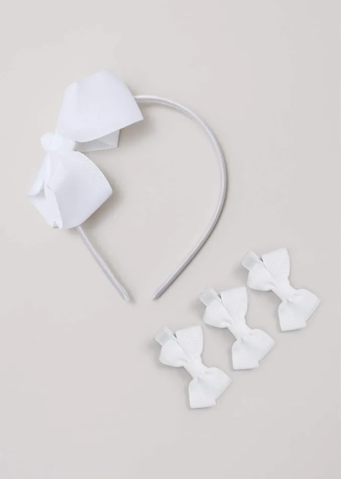Bow Hair Band and Clip Set White Women Phase Eight Fascinators and Hats