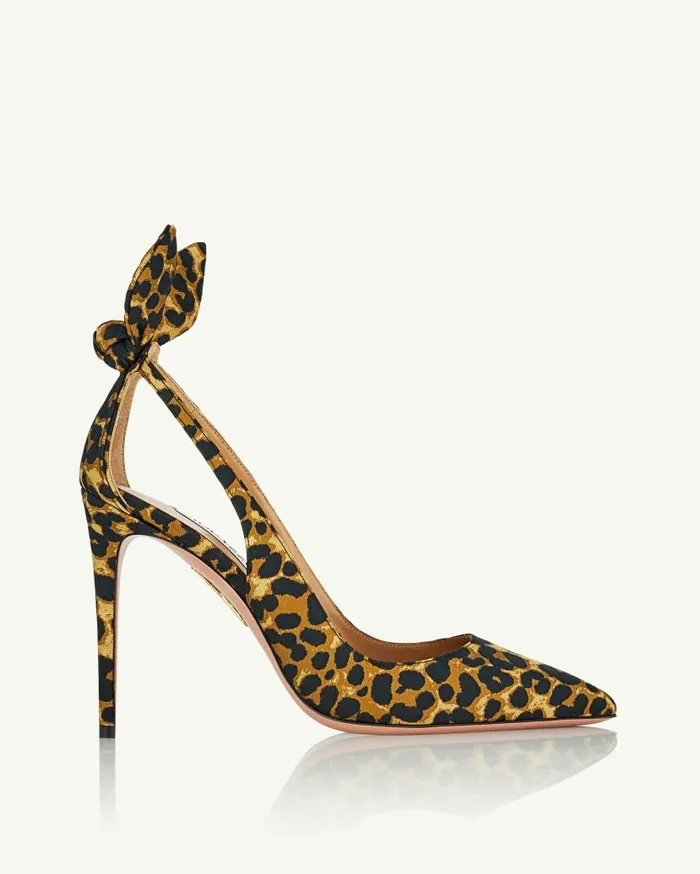 Bow Tie Pump 105 Leopard Women Aquazzura Essentials Bow Tie Pump 105 Leopard Women Aquazzura Essentials