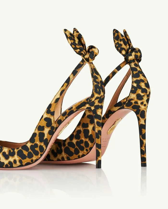 Bow Tie Pump 105 Leopard Women Aquazzura Essentials Bow Tie Pump 105 Leopard Women Aquazzura Essentials