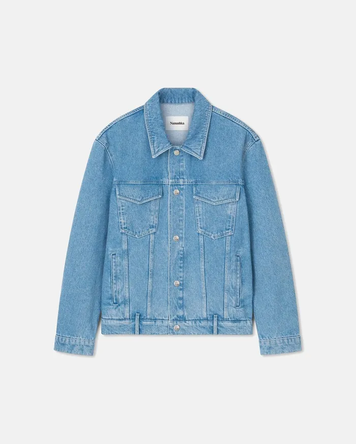 Boyce Patch Pocket Denim Jacket Eco Light Wash Men Nanushka Outerwear and Jackets