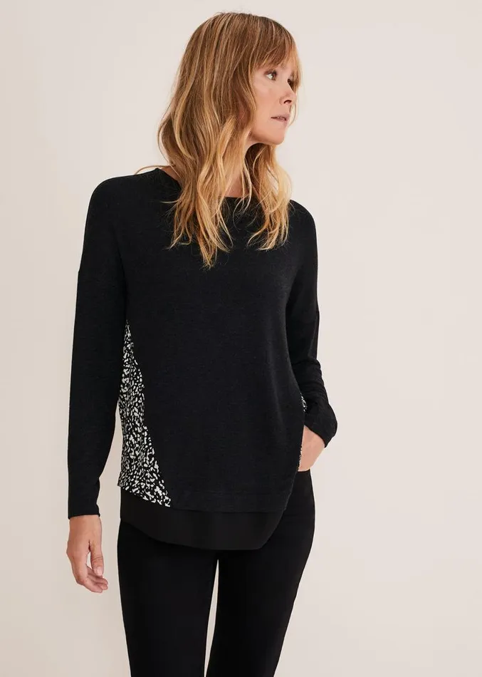 Bregitta Front Seam Top Blackivory Women Phase Eight Tops and TShirts