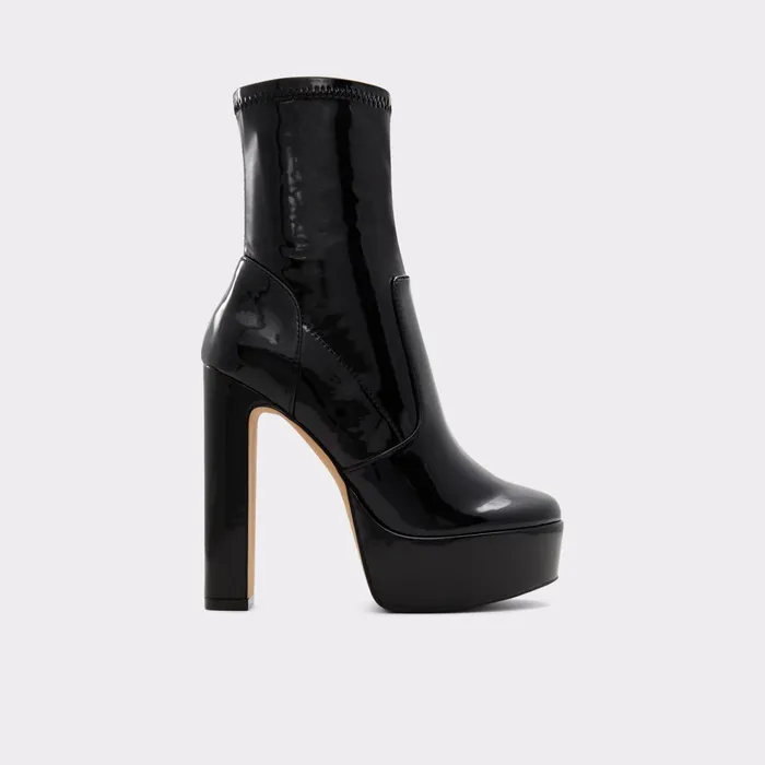 Brejar Black Synthetic Patent Women ALDO Ankle Boots and Booties