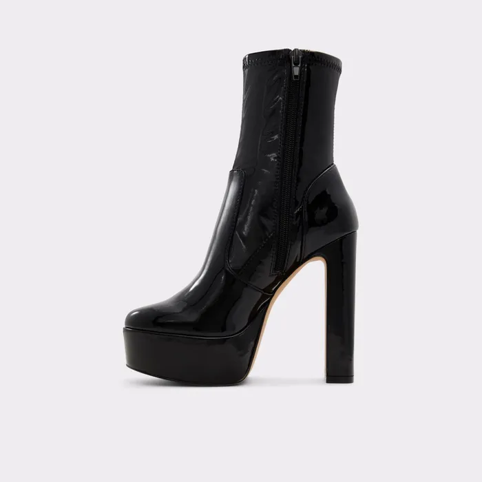 Brejar Black Synthetic Patent Women ALDO Ankle Boots and Booties