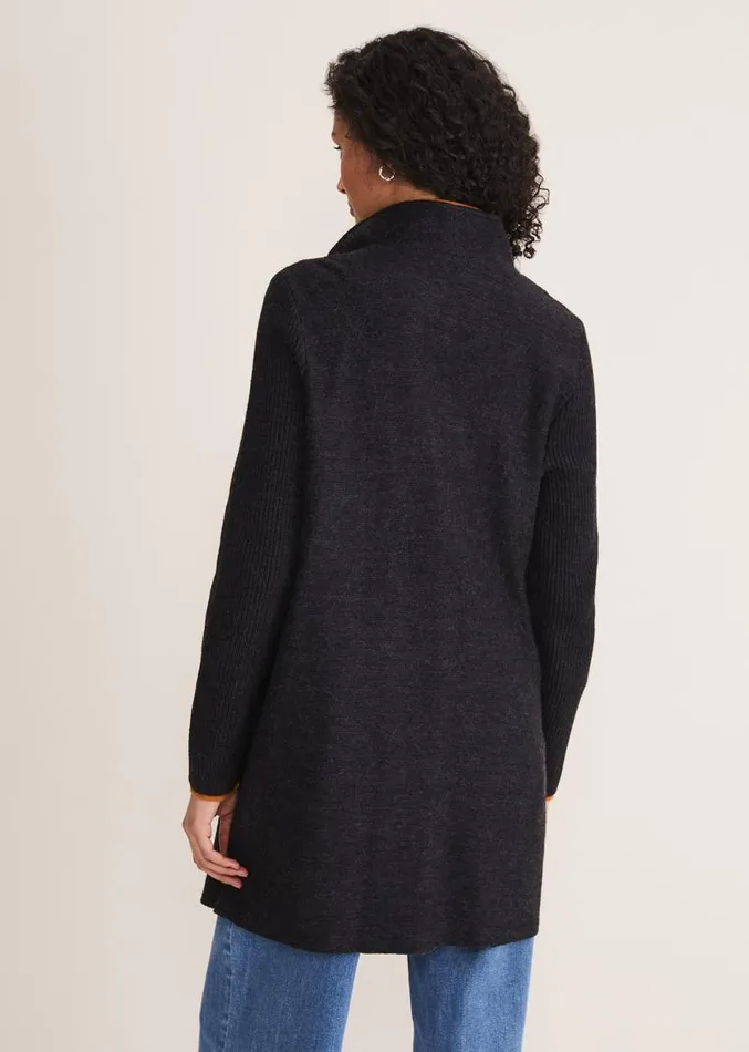 Byanca Zip Knit Coat Charcoal Women Phase Eight Knitwear