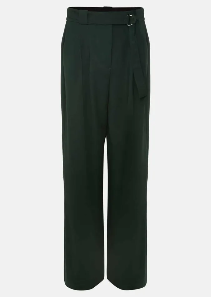 Catira Crepe Wide Leg Trousers Forest Green Women Phase Eight Trousers