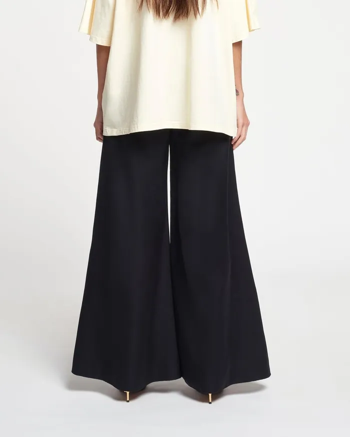 Charis Fluted TechSatin Pants Black Women Nanushka Pants