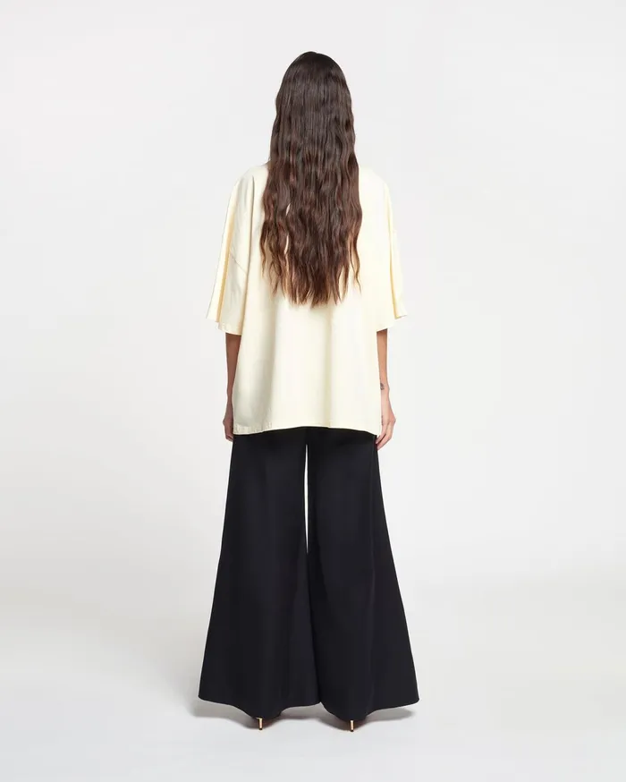 Charis Fluted TechSatin Pants Black Women Nanushka Pants