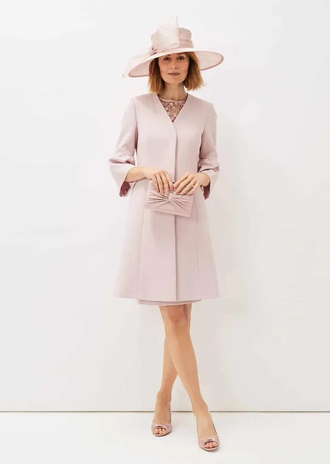 Cheryl Frill Cuff Occasion Coat Antique Rose Women Phase Eight Jackets