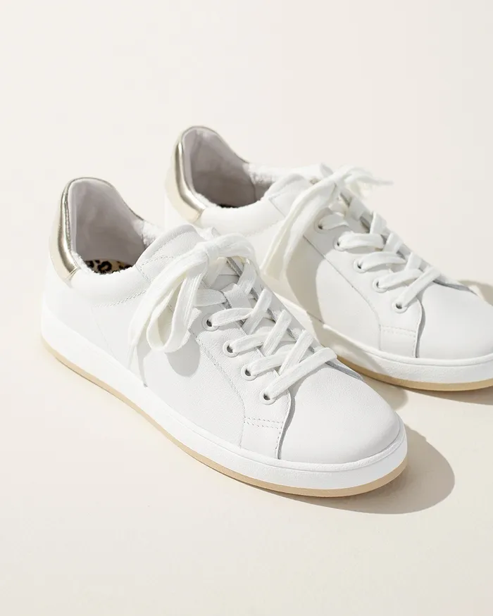 Chico039s Leather Platform Sneakers White Women Shoes