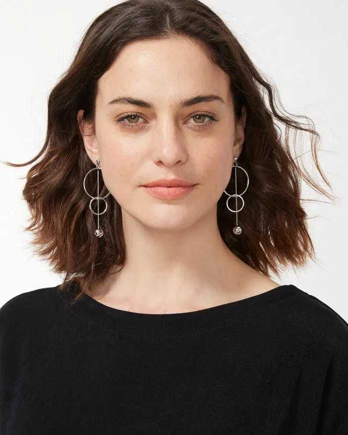 Chico039s Linear Earrings Silver Women Bracelets