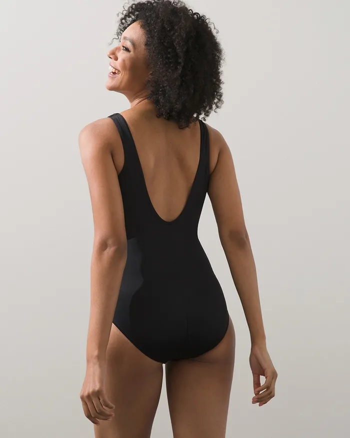 Chico039s Miraclesuit Illusionist Crossover One Piece Swimsuit Black Women Swim