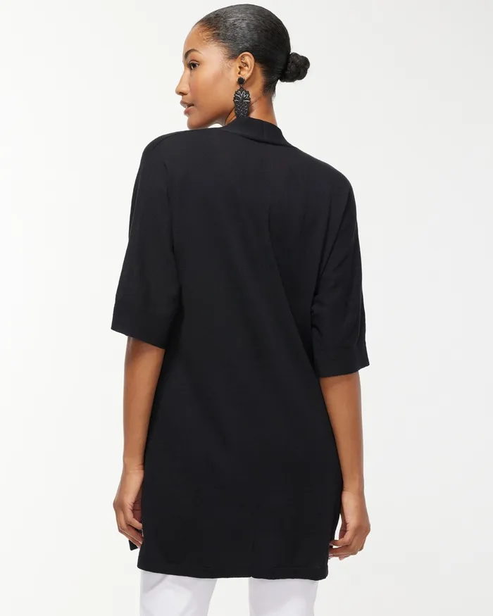 Chico039s Summer Romance Midi Cardigan Black Women Sweaters