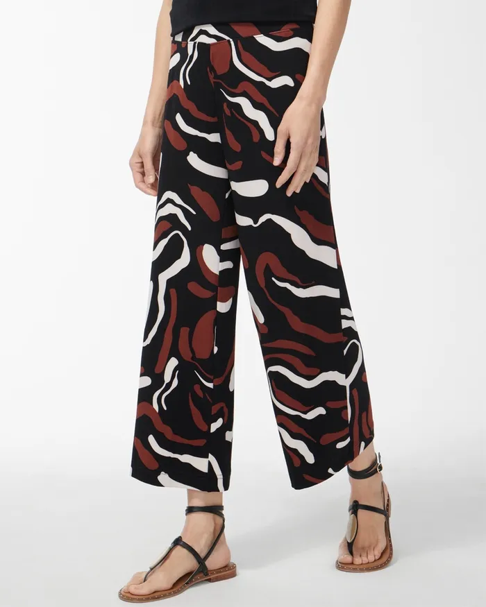 Chico039s Travelers Abstract Print Crops Travelers Black Women Matching Sets