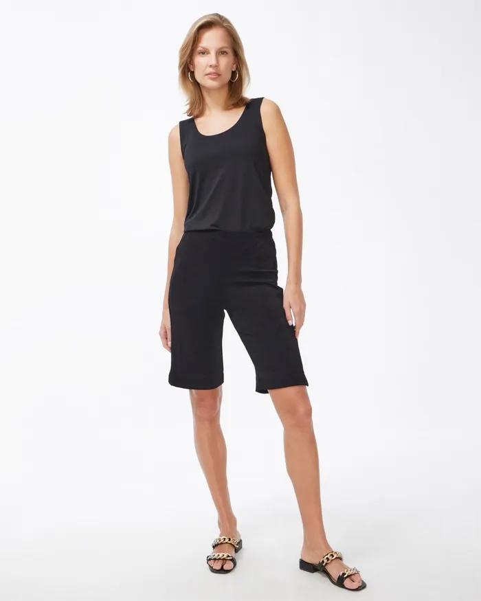 Chico039s Travelers Classic Bermuda Lake Shorts Black Women Pants