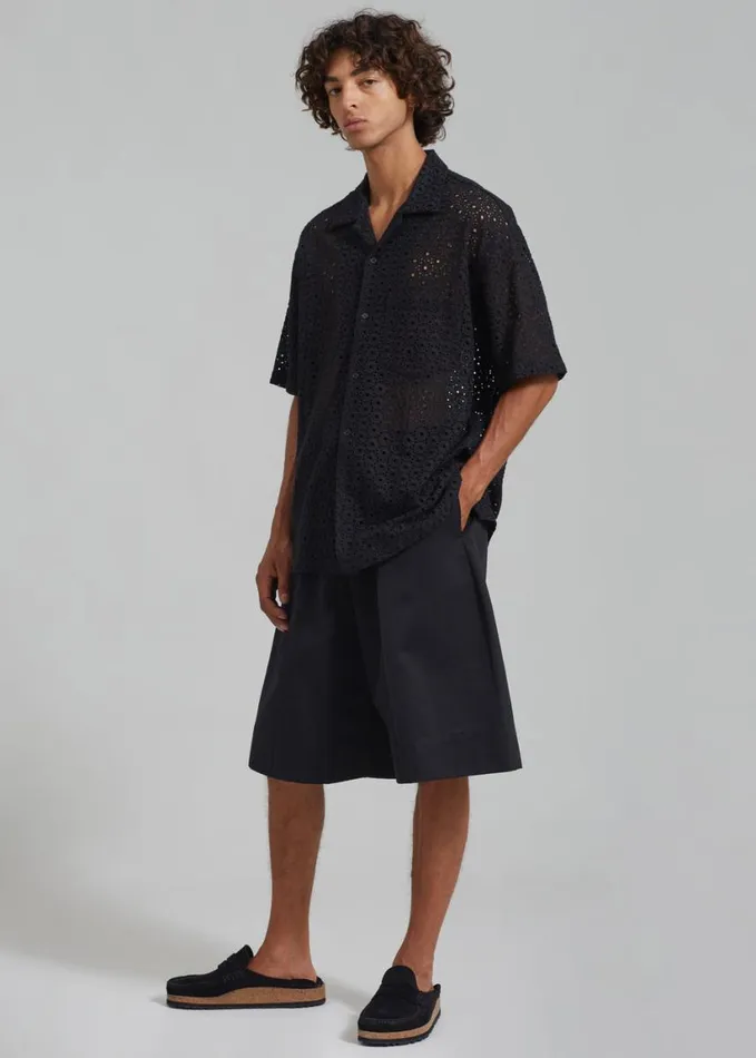 Clothing Men The Frankie Shop Adan Bermuda Shorts 8211 Black