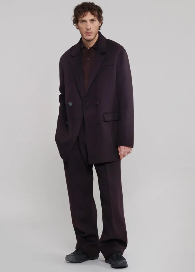 Clothing Men The Frankie Shop Beo Wool Suit Pants 8211 Dark Plum