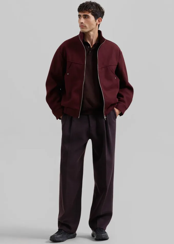 Clothing Men The Frankie Shop Beo Wool Suit Pants 8211 Dark Plum