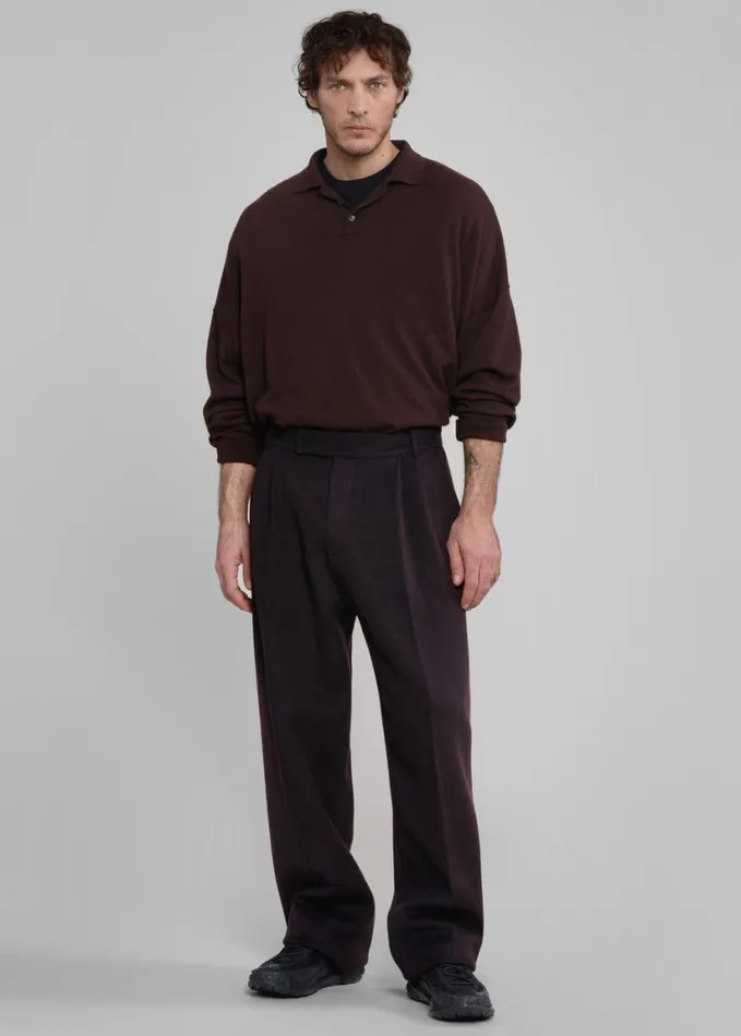 Clothing Men The Frankie Shop Beo Wool Suit Pants 8211 Dark Plum
