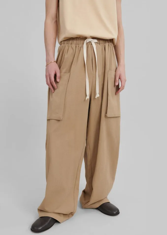 Clothing Men The Frankie Shop Lauri Drawstring Cargo Pants 8211 Beige