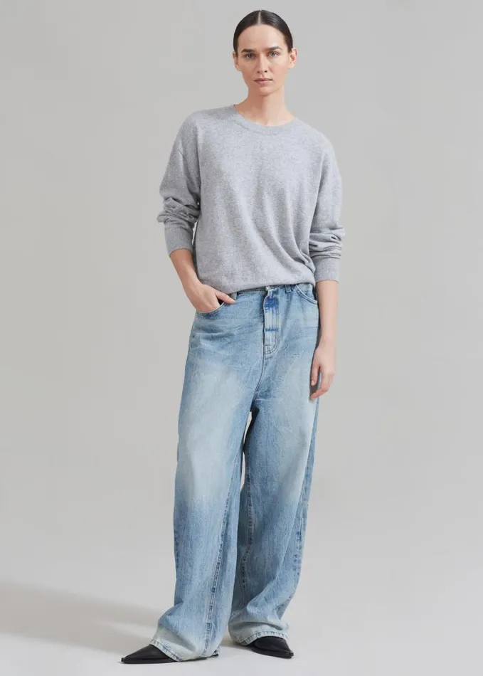 Clothing WomenMen The Frankie Shop Kane Wide Jeans 8211 Blue Wash