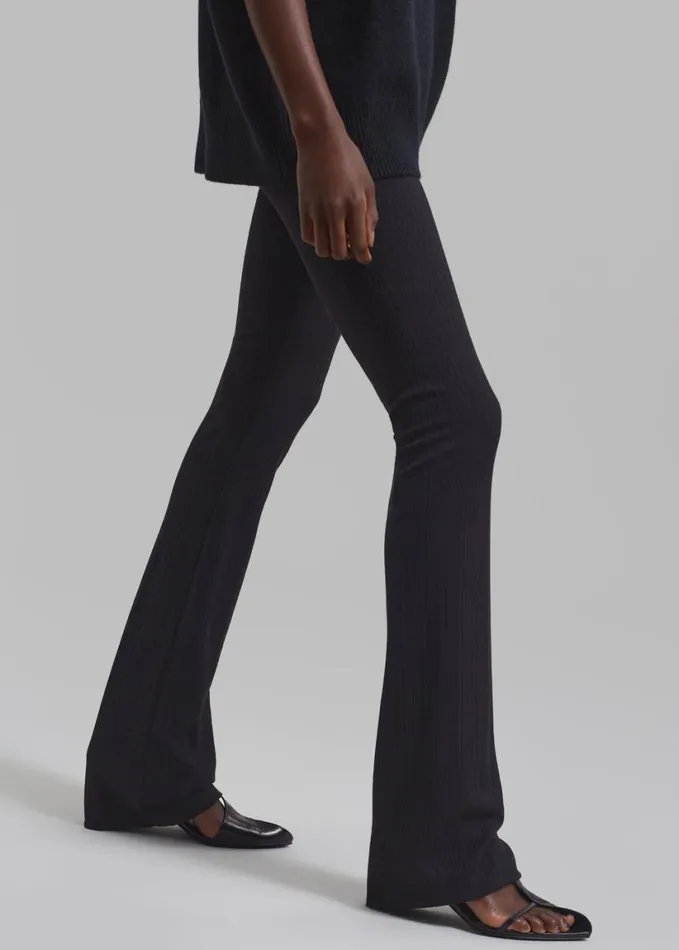 Clothing Women The Frankie Shop Akimi Ribbed Pants 8211 Black