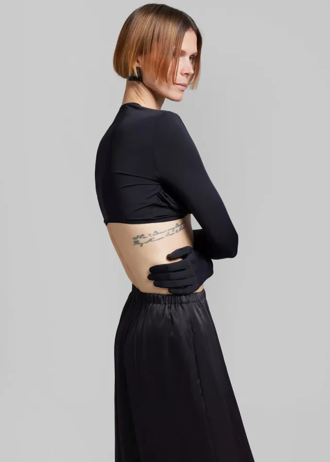 Clothing Women The Frankie Shop Anna October Maia Crop Top With Gloves 8211 Black
