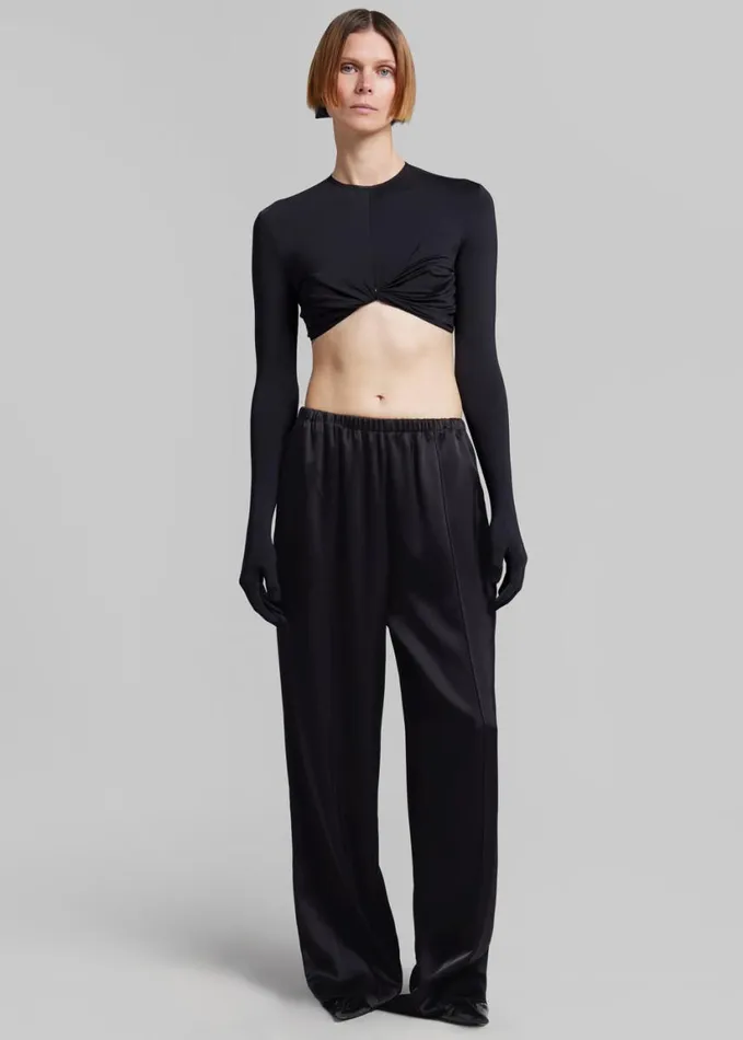 Clothing Women The Frankie Shop Anna October Maia Crop Top With Gloves 8211 Black