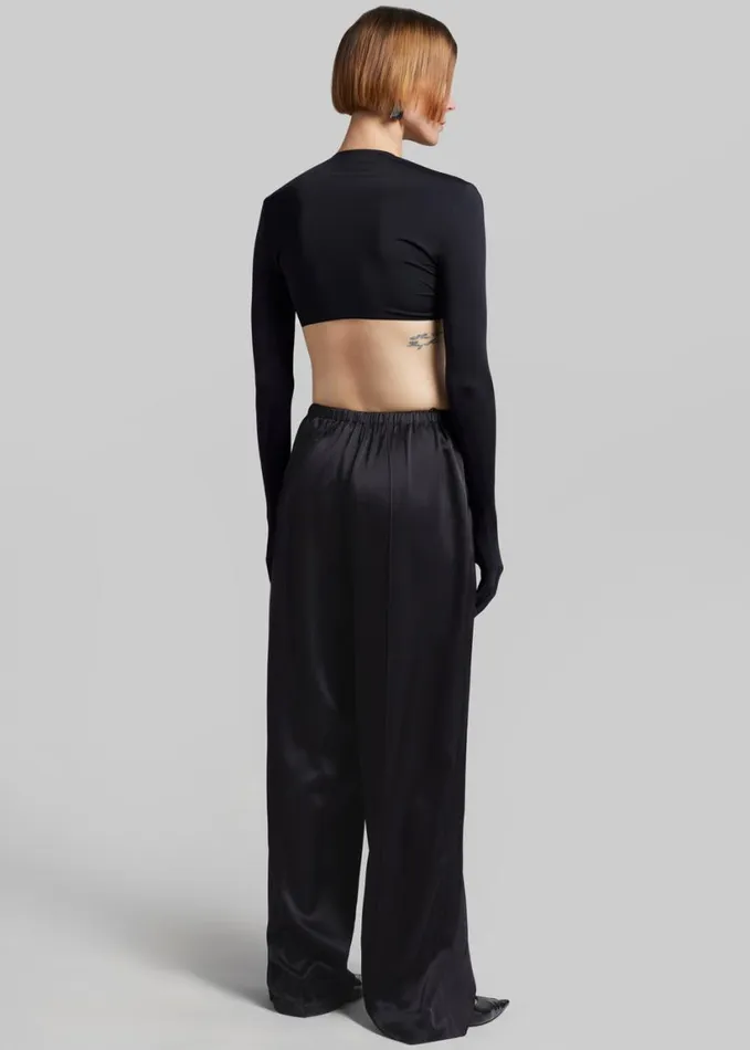 Clothing Women The Frankie Shop Anna October Maia Crop Top With Gloves 8211 Black