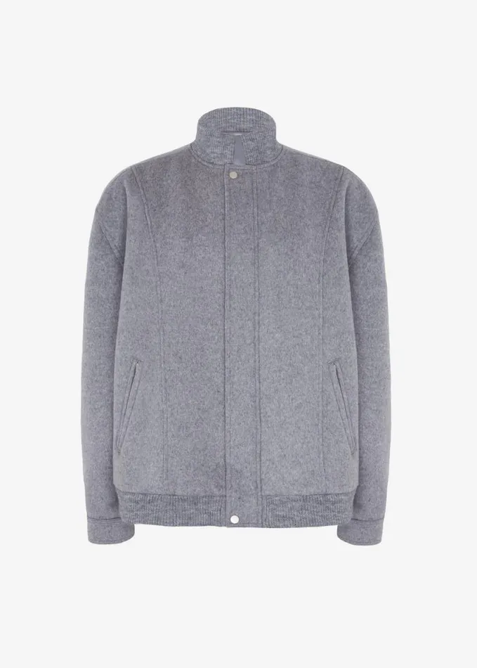 Clothing Women The Frankie Shop Arley Oversized Bomber 8211 Light Grey