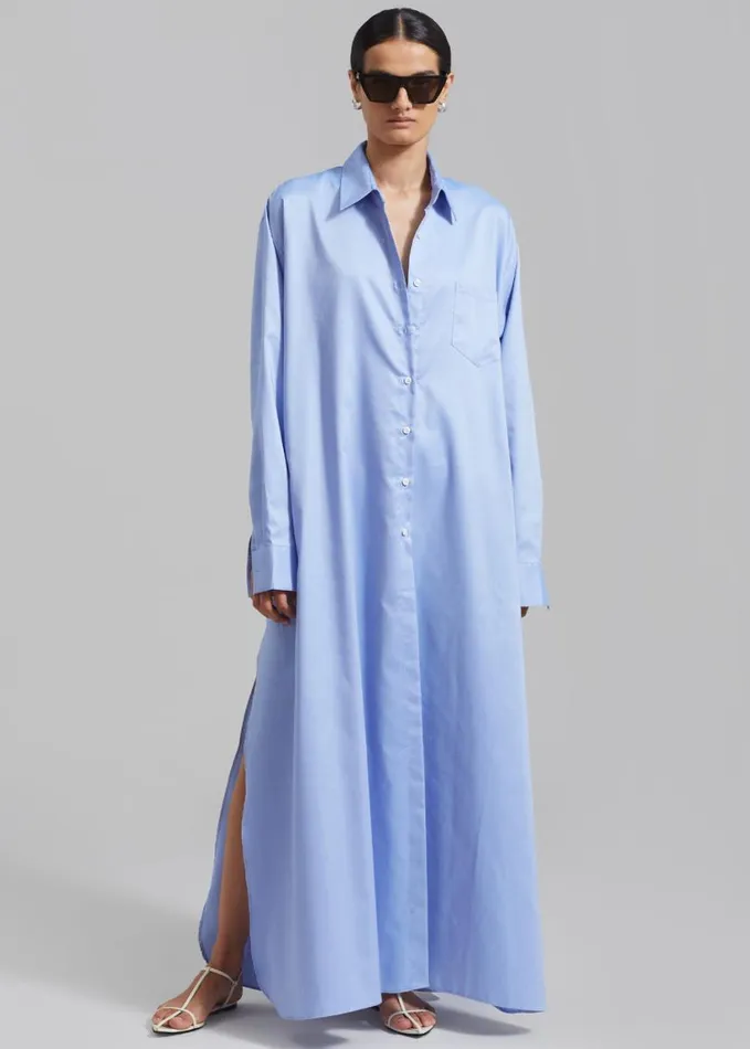Clothing Women The Frankie Shop Avery Shirt Dress 8211 Blue