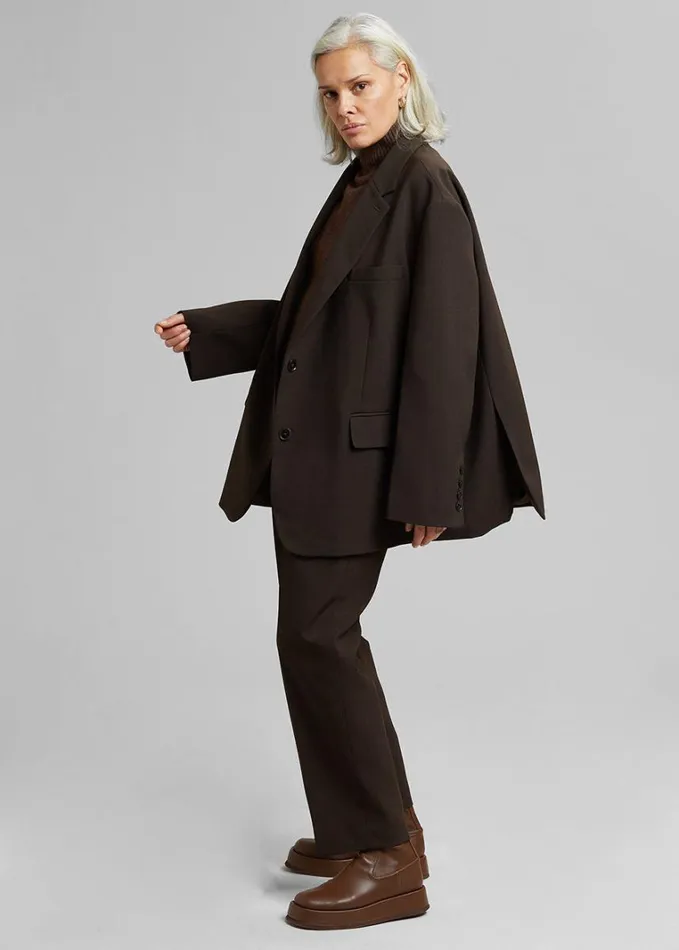 Clothing Women The Frankie Shop Bea Blazer 8211 Dark Espresso
