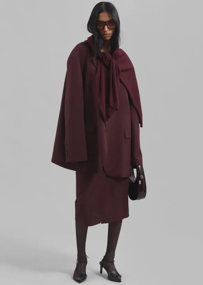 Clothing Women The Frankie Shop Brooklyn Blazer 8211 Burgundy