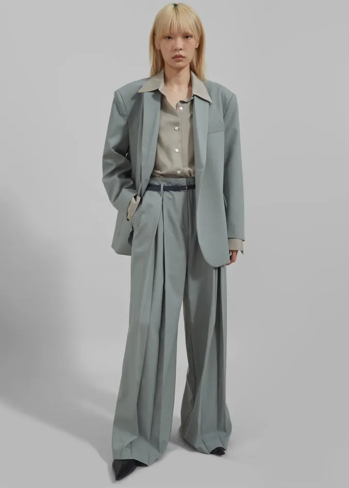 Clothing Women The Frankie Shop Caris Belted Trousers 8211 Grey