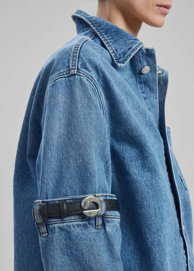 Clothing Women The Frankie Shop Coperni Open Elbow Jacket 8211 Washed Blue