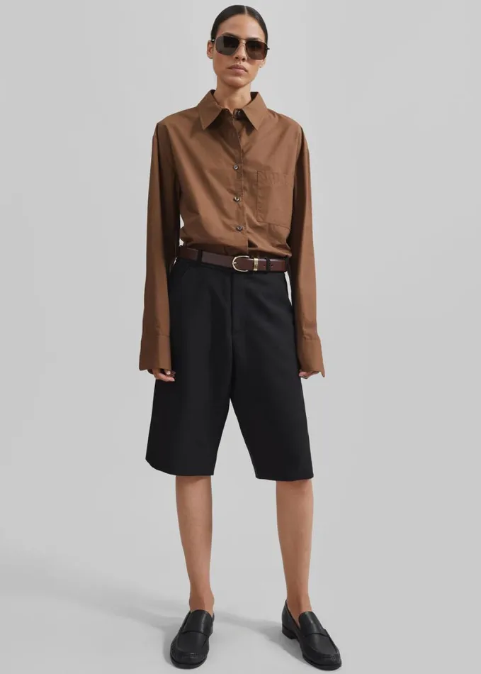 Clothing Women The Frankie Shop Coperni Tailored Bermuda Shorts 8211 Black