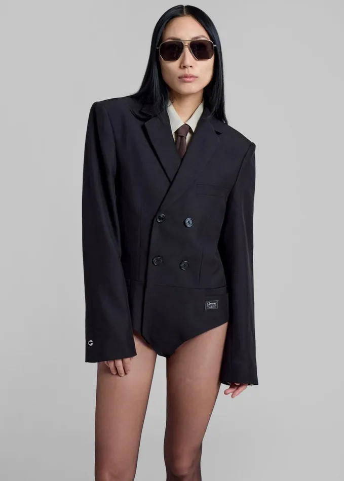 Clothing Women The Frankie Shop Coperni Tailored Body Jacket 8211 Black
