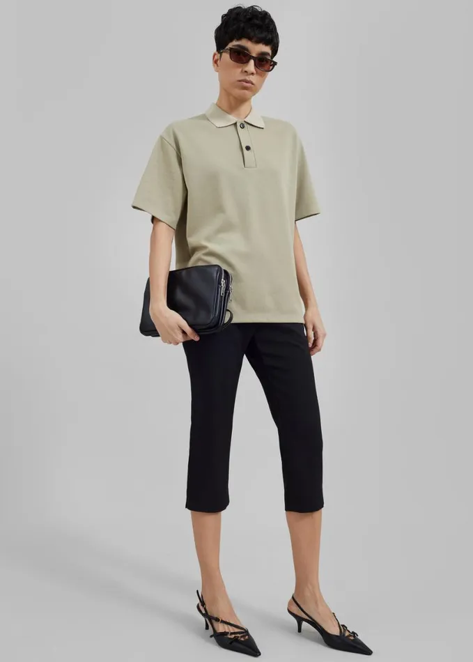 Clothing Women The Frankie Shop Dianne Polo Shirt 8211 Khaki