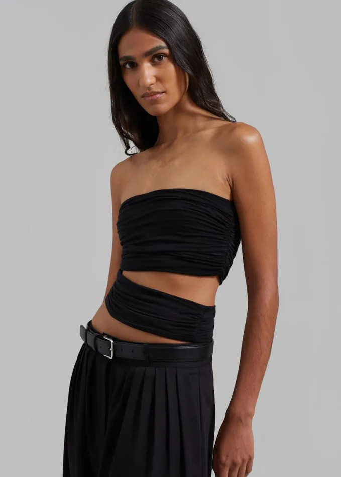 Clothing Women The Frankie Shop Elena Tube Top 8211 Black
