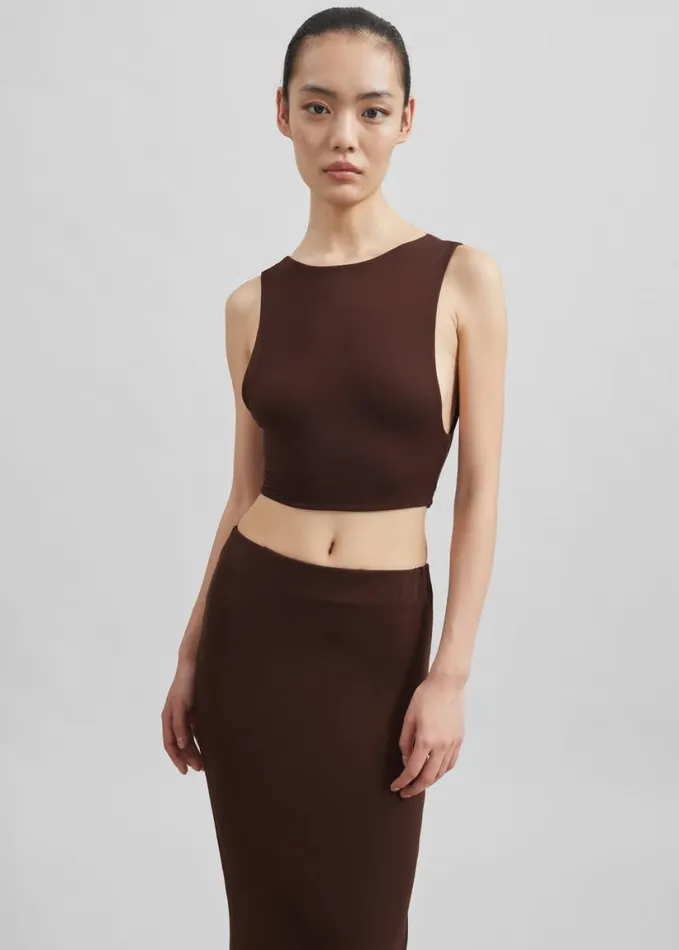 Clothing Women The Frankie Shop Evangeline Cropped Tank 8211 Brown