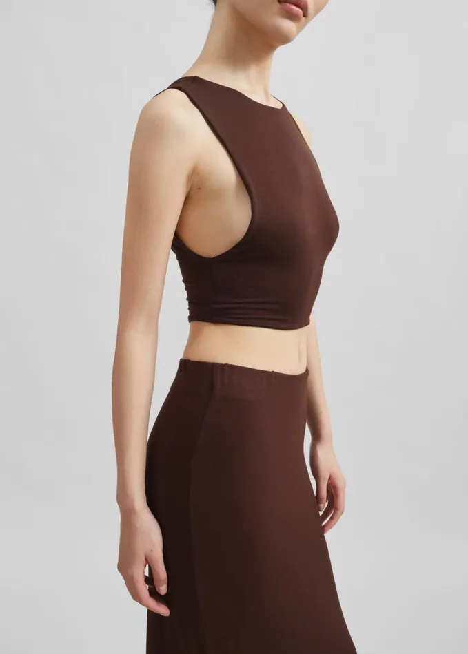 Clothing Women The Frankie Shop Evangeline Cropped Tank 8211 Brown