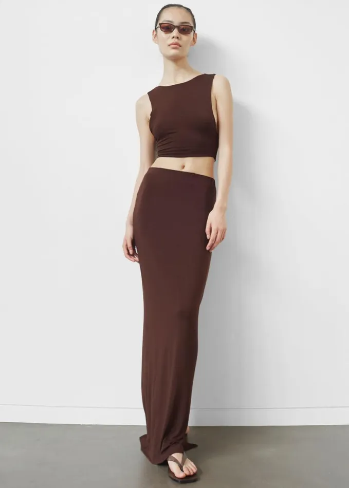 Clothing Women The Frankie Shop Evangeline Cropped Tank 8211 Brown