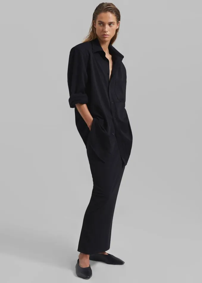 Clothing Women The Frankie Shop Hollis Padded Shoulder Shirt 8211 Black