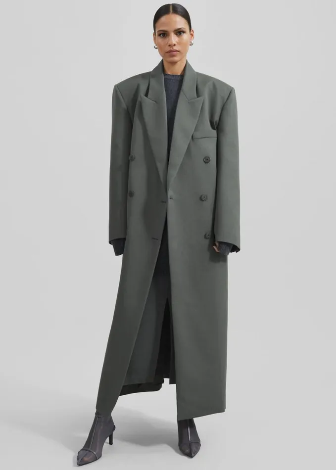 Clothing Women The Frankie Shop Jane Long Coat 8211 Light Khaki