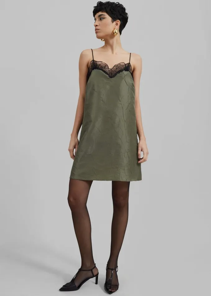 Clothing Women The Frankie Shop Julia Slip Dress 8211 Khaki